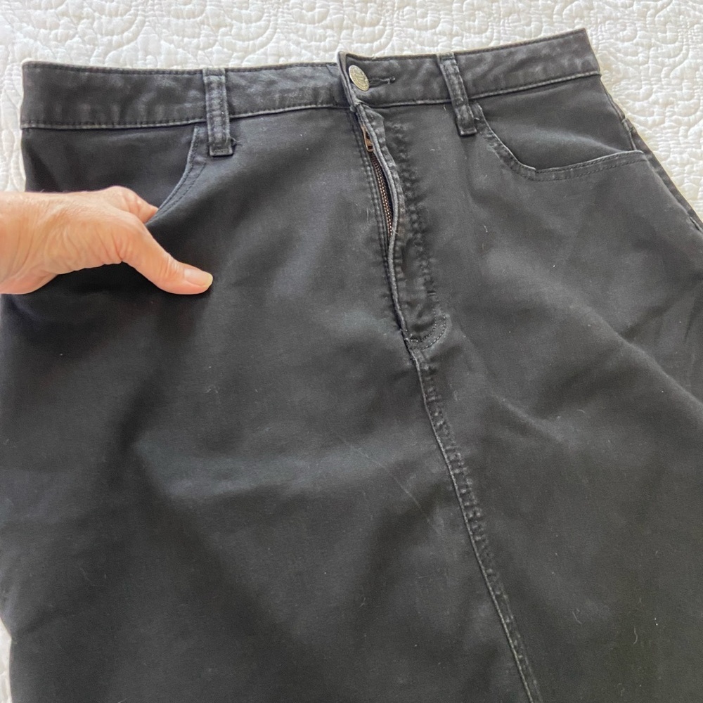 Riders by Lee Black Pencil Skirt Knee Length Mid Rise Pockets 80’s Retro Chic - Picture 8 of 13